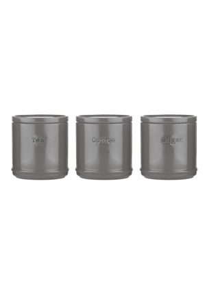 Zestaw 3 pojemników ceramicznych (szarych) Accents Price & Kensington