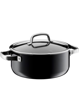 Niski garnek z pokrywką 24 cm (czarny) Fusiontec Mineral WMF
