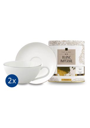 Zestaw prezent ślubny Anmut Platinum Villeroy & Boch + herbata