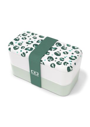 Lunchbox Bento Original Graphic green Leopard Monbento