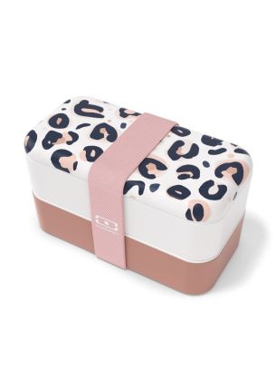 Lunchbox Bento Original Graphic pink Leopard Monbento