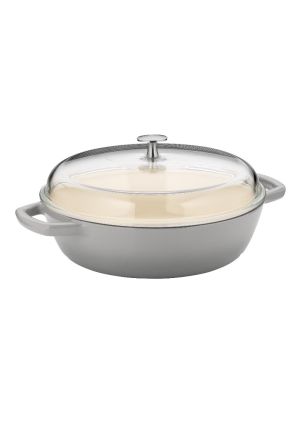 Brytfanka 3,8 l + szklana pokrywka (szara) Calido Kela