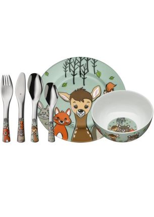 Zestaw naczyń i sztućców dla dzieci (6 el.) Forest Friends WMF
