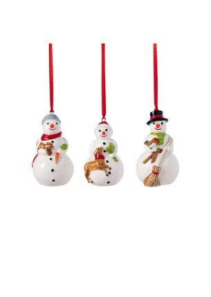 Zestaw 3 ozdób choinkowych Bałwanki Nostalgic Ornaments Villeroy & Boch