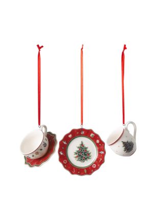 Ozdoby choinkowe, naczynia (3 szt., biało-czerwone) Toy‘s Delight Decoration Villeroy & Boch