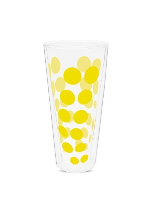 Wysoka szklanka z podwójnymi ściankami (żółta) Dot Zak! Designs