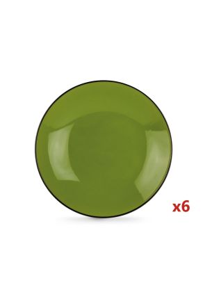 Zestaw 6 talerzy głębokich (21 cm) Cocorico Egan Italy zielony