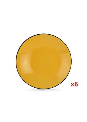 Zestaw 6 talerzy głębokich (21 cm) Cocorico Egan Italy żółty