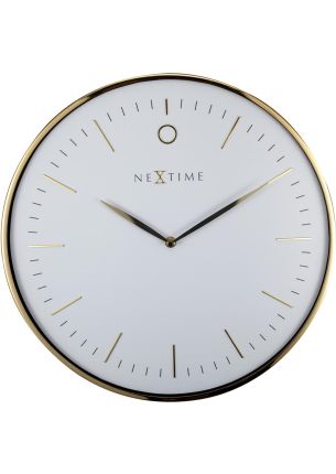 Zegar ścienny (biało-złoty) Glamour Nextime