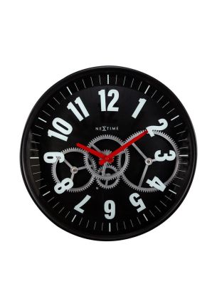 Zegar (czarny) Modern Gear Clock Nextime