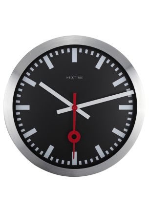 Zegar ścienny z indeksami (czarny, 35 cm) Station Nextime