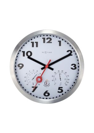 Zegar ogrodowy (biało-srebrny) Clematis Nextime