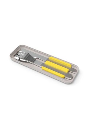 Zestaw sztućców podróżnych (żółtych) Slim Box Monbento