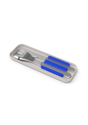 Zestaw sztućców podróżnych (niebieskich) Slim Box Monbento