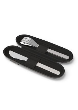 Zestaw sztućców podróżnych w etui (czarnych) Slim Nest Monbento