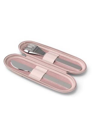 Zestaw sztućców podróżnych w etui (różowym) Slim Nest Monbento