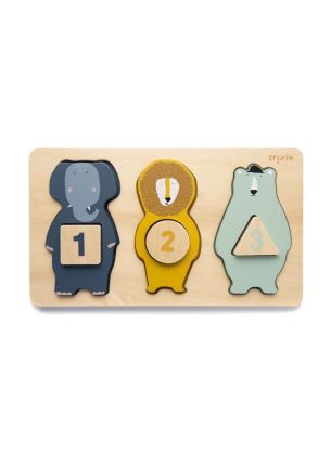 Drewniane puzzle z liczbami Zwierzęta Trixie Baby