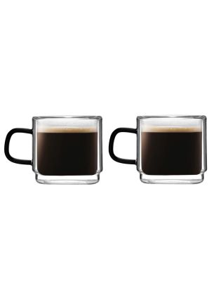 Zestaw 2 filiżanek do espresso z podwójnymi ściankami (80 ml) Carbon Vialli Design