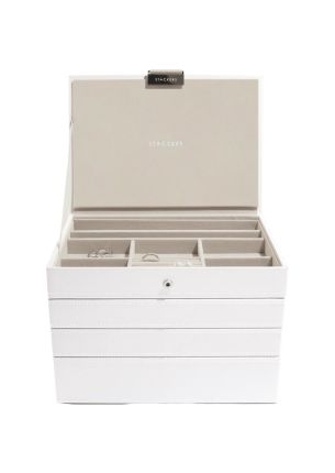 Pudełko na biżuterię 4-częściowe (białe) Classic Stackers