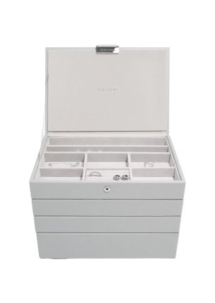 Pudełko na biżuterię 4-częściowe (szare) Classic Stackers