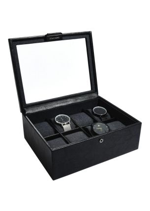 Pudełko na zegarki 8-komorowe (czarne) Classic Stackers