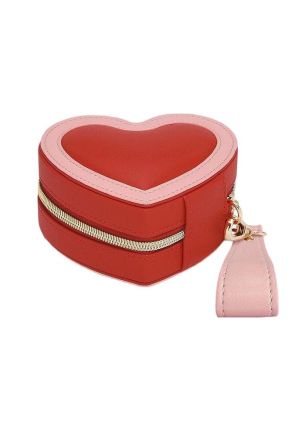 Pudełko podróżne na biżuterię (czerwone) Heart Stackers