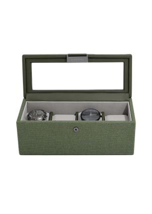 Pudełko na 4 zegarki (zielone) Canvas Stackers