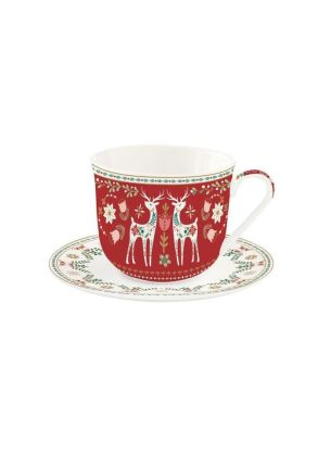 Filiżanka XL (400 ml) + pudełko Christmas Folk Easy Life