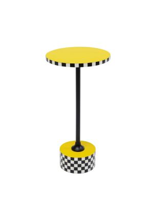 Stolik Domero Checkers żółty 50 cm KARE Design
