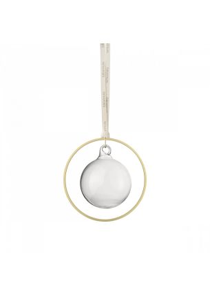 Zestaw 4 bombek szklanych (clear  brass) Kitai Blomus