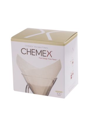 Zestaw 100 filtrów papierowych kwadratowych Chemex