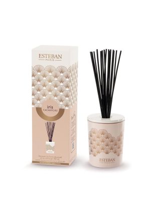 Dyfuzor zapachowy z patyczkami (100 ml) Iris Cachemire + ceramiczna przykrywka Esteban