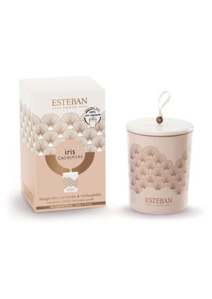 Świeca zapachowa (180 g) Iris Cachemire + ceramiczna przykrywka Esteban