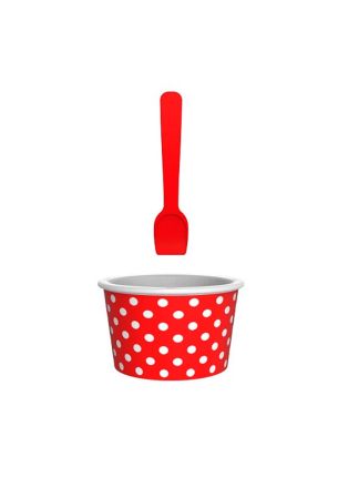 Miseczka na lody z łyżeczką (czerwono-biała) Zak! Designs