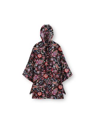 Peleryna przeciwdeszczowa Paisley Black Mini Maxi Poncho Reisenthel