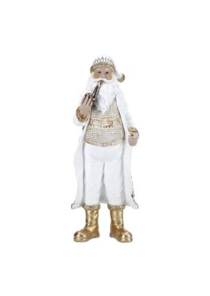 Mikołaj z fajką biały 30 cm Timstor