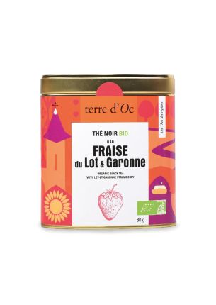 Herbata czarna w puszce 80 g Lot-et-garonne strawberry terre d'Oc