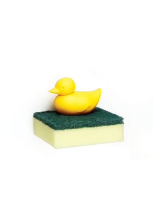 Uchwyt na gąbkę w kształcie kaczuszki kąpielowej Duck Sponge (żółty) Qualy