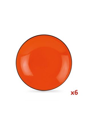 Zestaw 6 talerzy głębokich (20 cm) Cocorico Egan Italy pomarańczowy