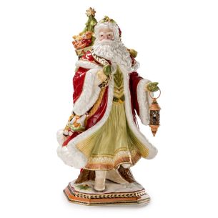 Figura świąteczna kolekcjonerska Święty Mikołaj z latarenką (50 cm) Lamart