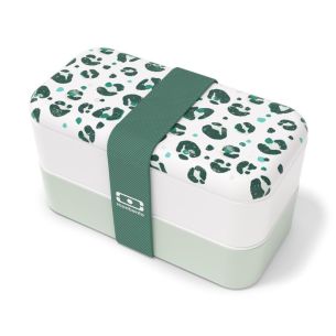 Lunchbox Bento Original Graphic green Leopard Monbento