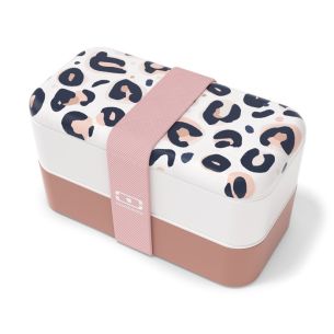 Lunchbox Bento Original Graphic pink Leopard Monbento