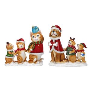 Scenka świąteczna Psy i Koty 33 cm LED Timstor 