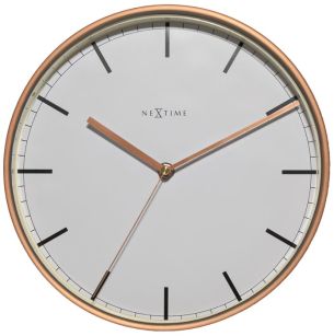 Zegar ścienny duży (biały-miedziany) Company Nextime