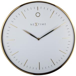 Zegar ścienny (biało-złoty) Glamour Nextime