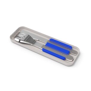Zestaw sztućców podróżnych (niebieskich) Slim Box Monbento