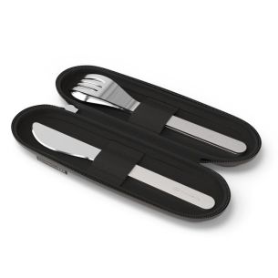 Zestaw sztućców podróżnych w etui (czarnych) Slim Nest Monbento
