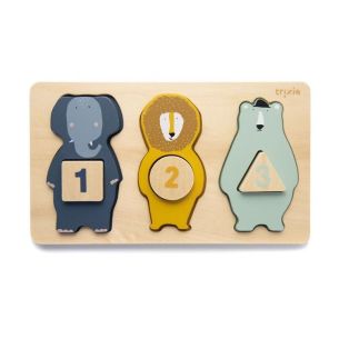 Drewniane puzzle z liczbami Zwierzęta Trixie Baby