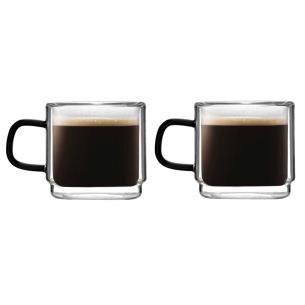 Zestaw 2 filiżanek do espresso z podwójnymi ściankami (80 ml) Carbon Vialli Design