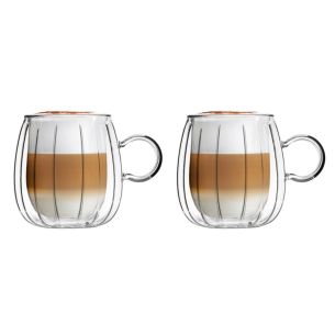 Zestaw 2 szklanek z uchem z podwójnymi ściankami (350 ml) Tulip Vialli Design